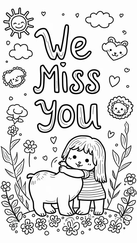 we miss you coloring pages